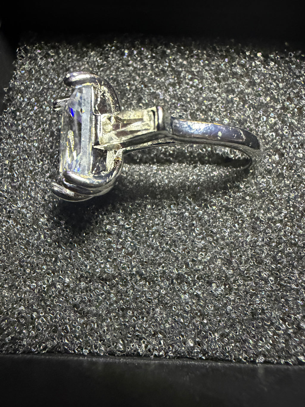 4CT Square Mossanite Engagement Ring