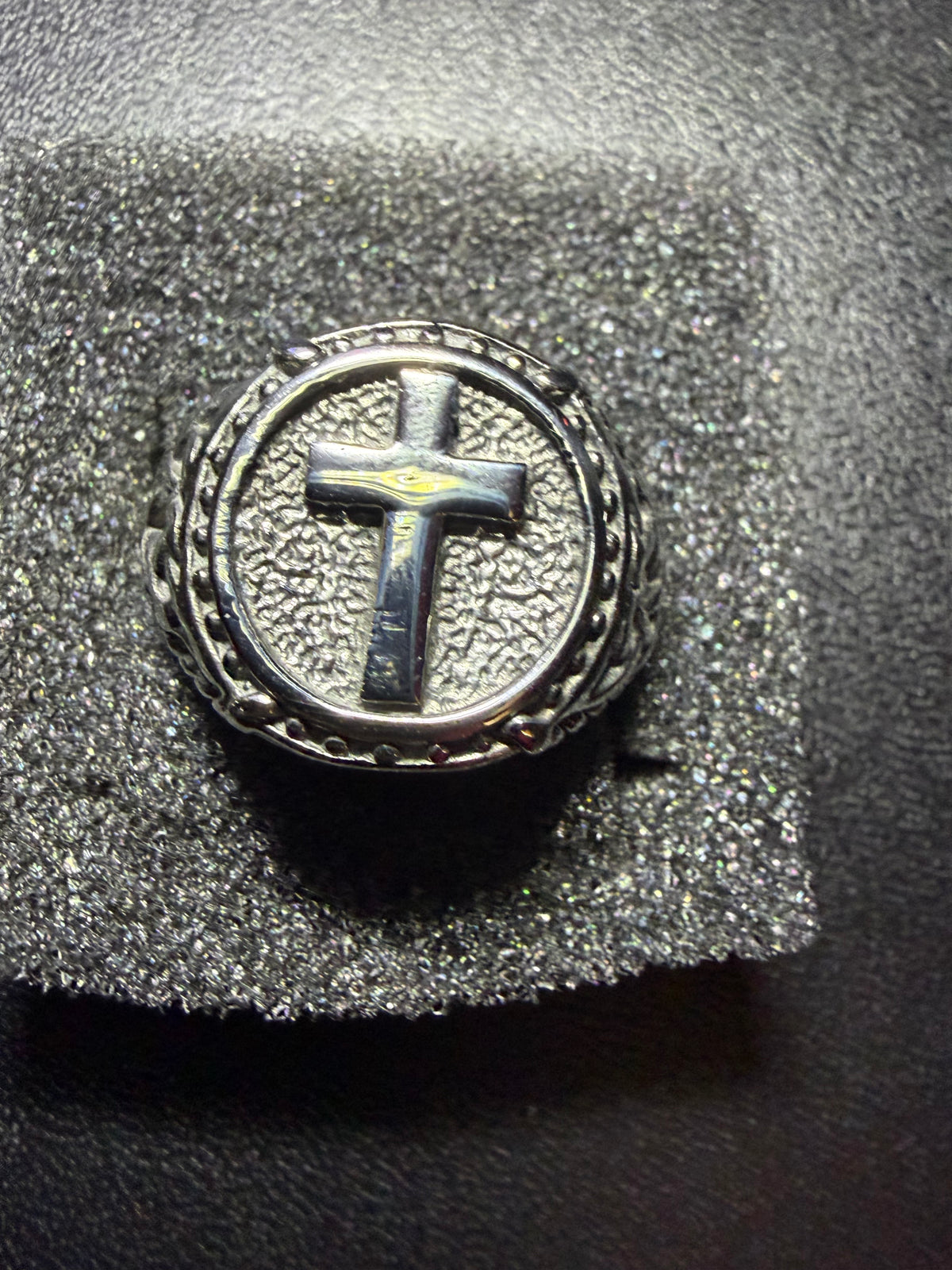Stainless Steel Cross Ring