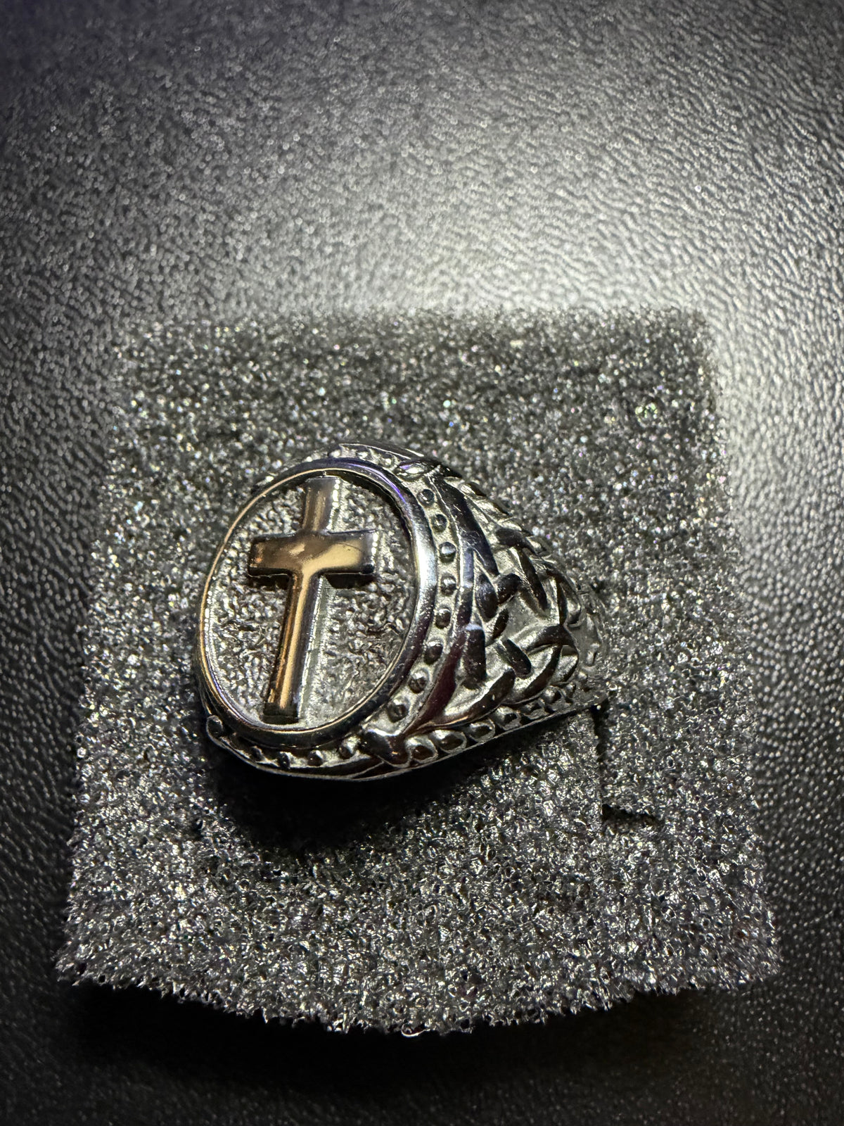 Stainless Steel Cross Ring