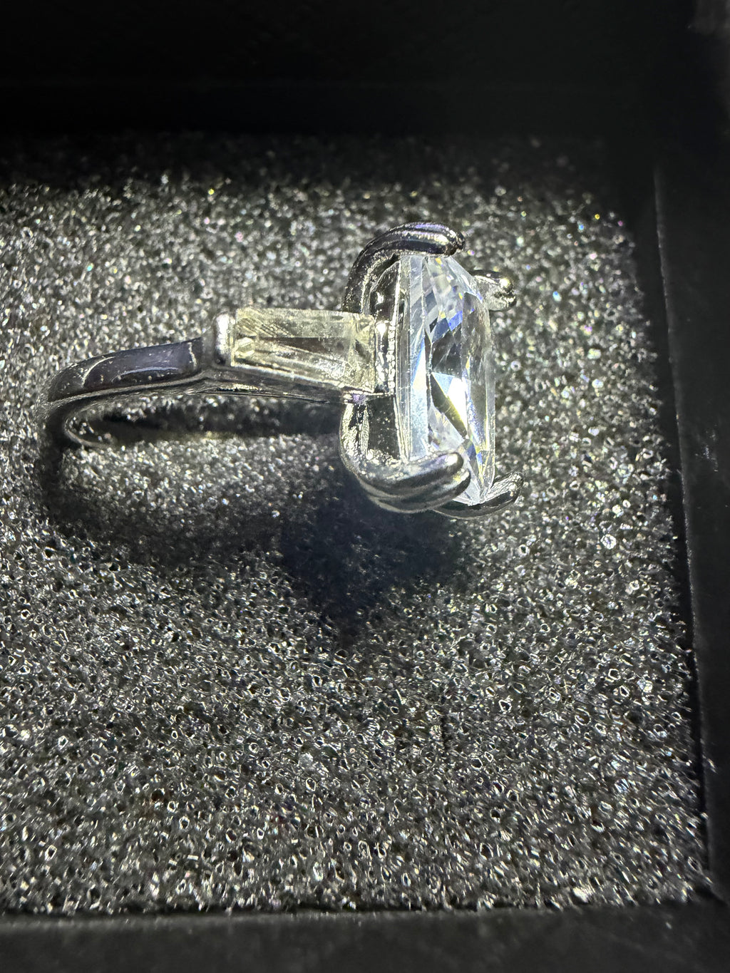 4CT Square Mossanite Engagement Ring