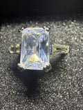 4CT Square Mossanite Engagement Ring
