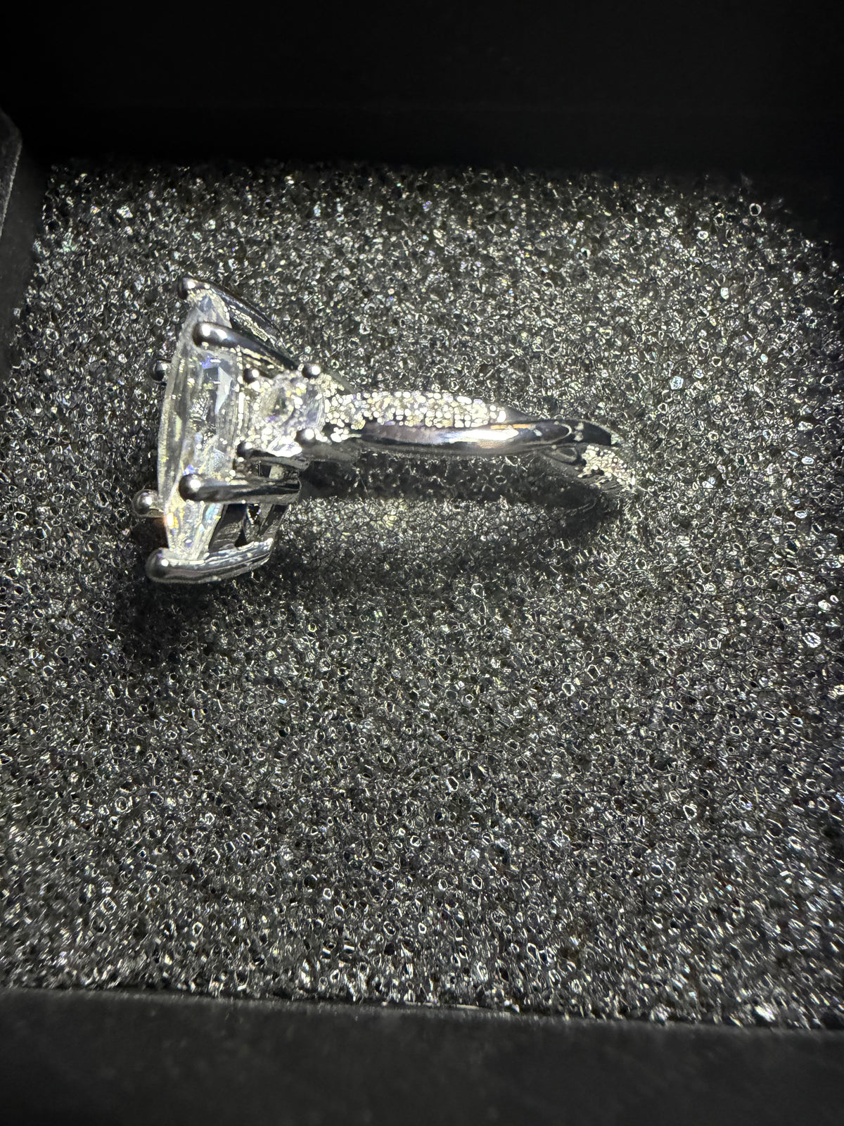 3CT Marques Cut Mossanite Engagement Ring