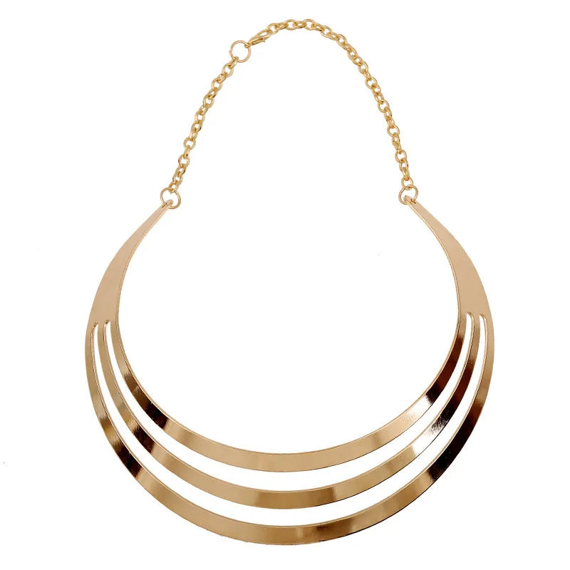 Statement Necklace Fashion Women Multilayer Punk Necklaces Charm Party Gold Color Necklace Chain Luxury Choker Collar Necklace