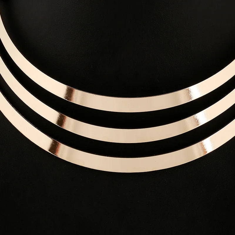 Statement Necklace Fashion Women Multilayer Punk Necklaces Charm Party Gold Color Necklace Chain Luxury Choker Collar Necklace