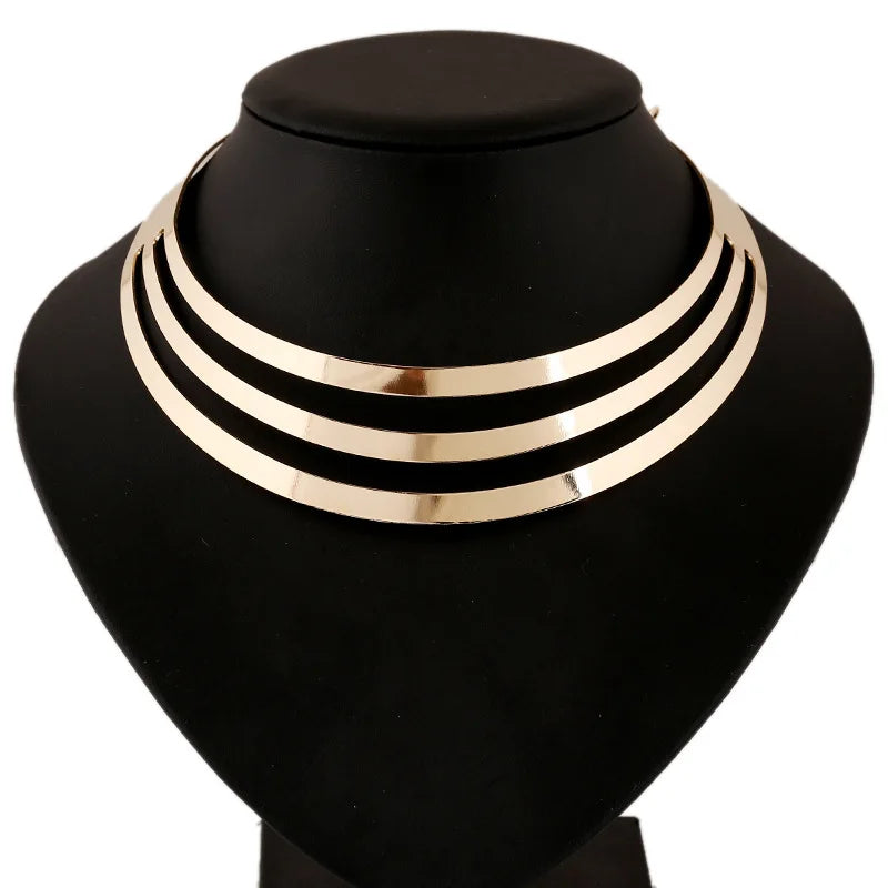 Statement Necklace Fashion Women Multilayer Punk Necklaces Charm Party Gold Color Necklace Chain Luxury Choker Collar Necklace