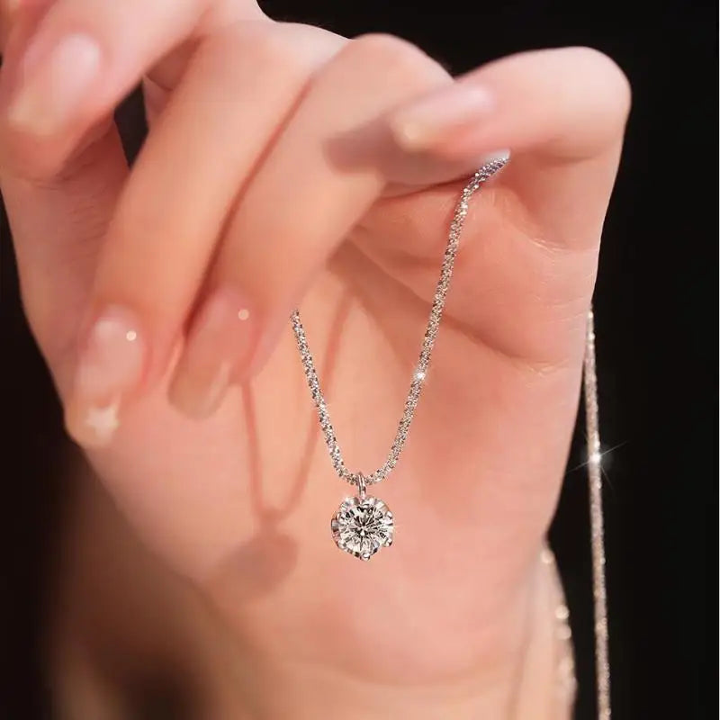 Korean Sparkling Starry Zircon Pendant Necklace For Women Jewelry 2026 Trending New Fashion Women's Silver Color Necklaces
