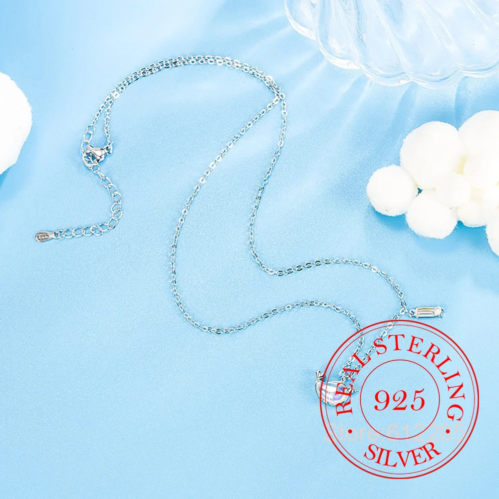 925 Sterling Silver Charm Necklaces & Pendants Choker Statement Necklace For Women Birthday Party Gift Jewelry