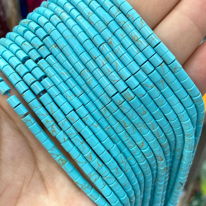 2 3 4MM Natural Blue Turquoises Smooth Loose Round Stone Beads For Jewelry Making DIY Bracelet Earrings Necklace Accessories