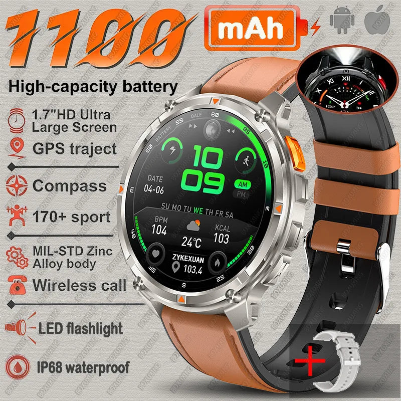 New T-Rex3 Ultra 1100mAh Battery Smart Watch GPS Track Compass IP69K Waterproof Sports tracker Outdoors Military Smartwatches