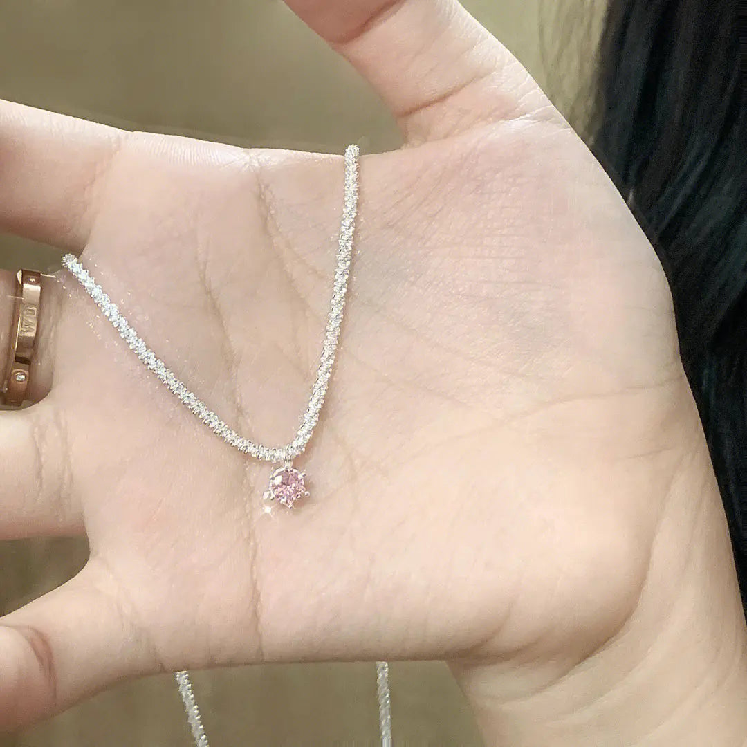 Korean Sparkling Starry Zircon Pendant Necklace For Women Jewelry 2026 Trending New Fashion Women's Silver Color Necklaces