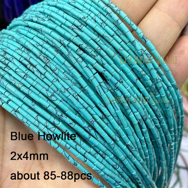 2 3 4MM Natural Blue Turquoises Smooth Loose Round Stone Beads For Jewelry Making DIY Bracelet Earrings Necklace Accessories