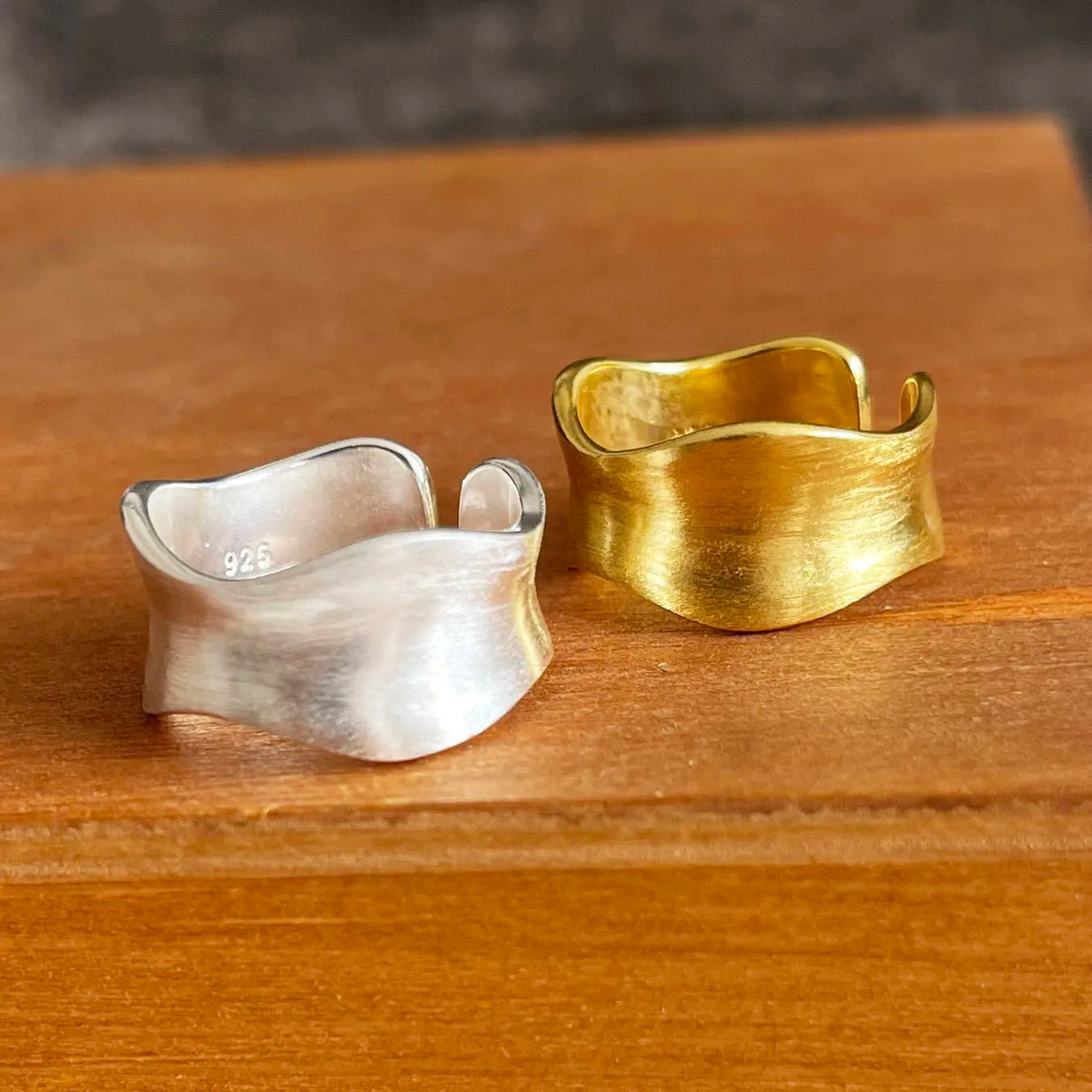 925 Sterling Silver Rings For Women Men Fine Jewelry Finger Adjustable Open Gold Shinning Ring For Party Birthday Gift
