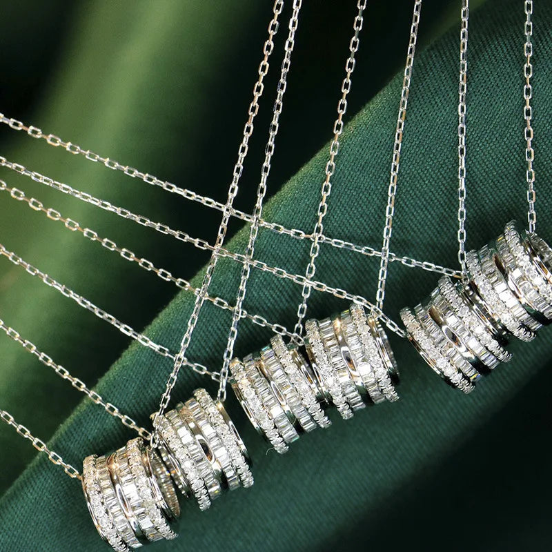 New Niche Inlaid Cubic Zirconia Necklace for Women, High-end, Simple, Luxurious, Elegant, Fashionable, Light Luxury Accessories