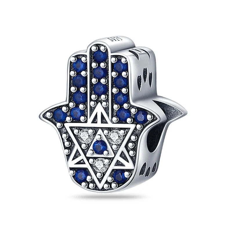 100% Real 925 Silver Classic Devil's Eye Charms Beads For Women Fit Original Qikaola Bracelets Fine DIY Jewelry Making
