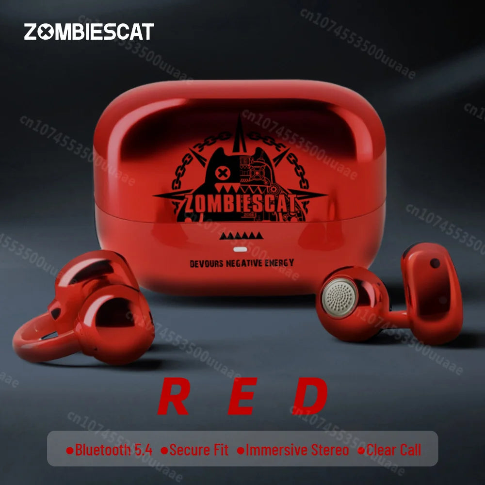 Zombiescat B15 OWS Ear Clip Earphones 360° Immersive Stereo Bluetooth 5.4 Headphone IPX4 Waterproof Sports TWS Wireless Earbuds