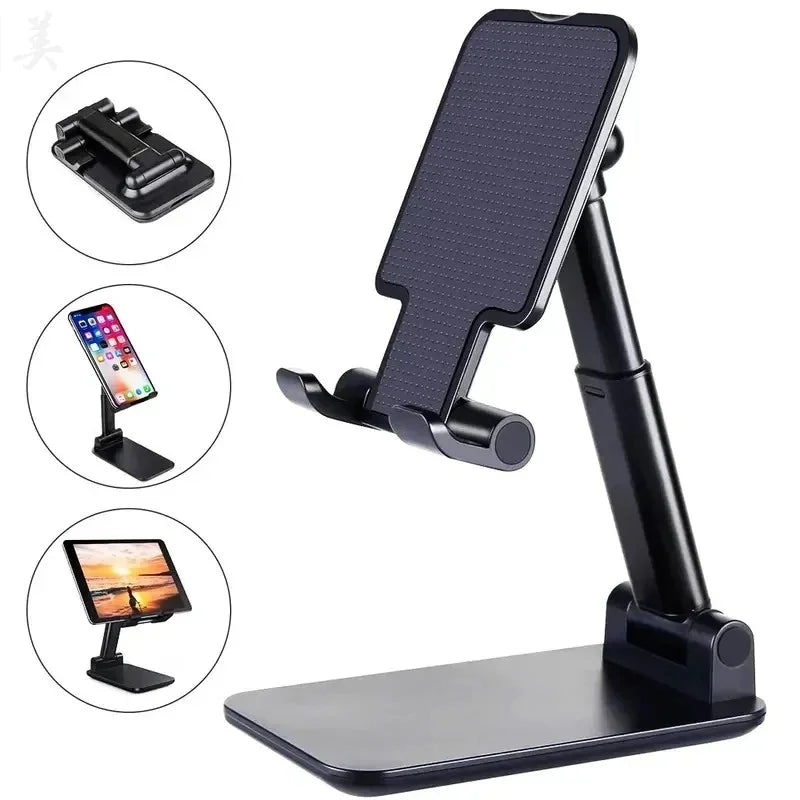 Adjustable Phone Stand for Desk – Foldable Tablet Holder, Sturdy Portable Cradle for Most Phones & iPads