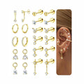 Flatback Stud Hoop Earring Sets for Sensitive Ears Women Trendy Gift