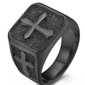 Vintage Cross Ring, Fashionable Men's Stainless Steel Rings Religious Amulet Jewelry Father's Day Thanksgiving Gifts for Men
