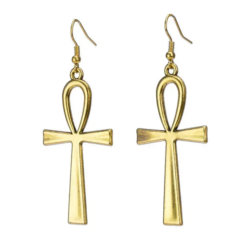 Egyptian Ankh Cross Ankh Earrings Life Symbol for Women, Lightweight Tassel Dangle Style, Daily Party Vacation Date Weekend