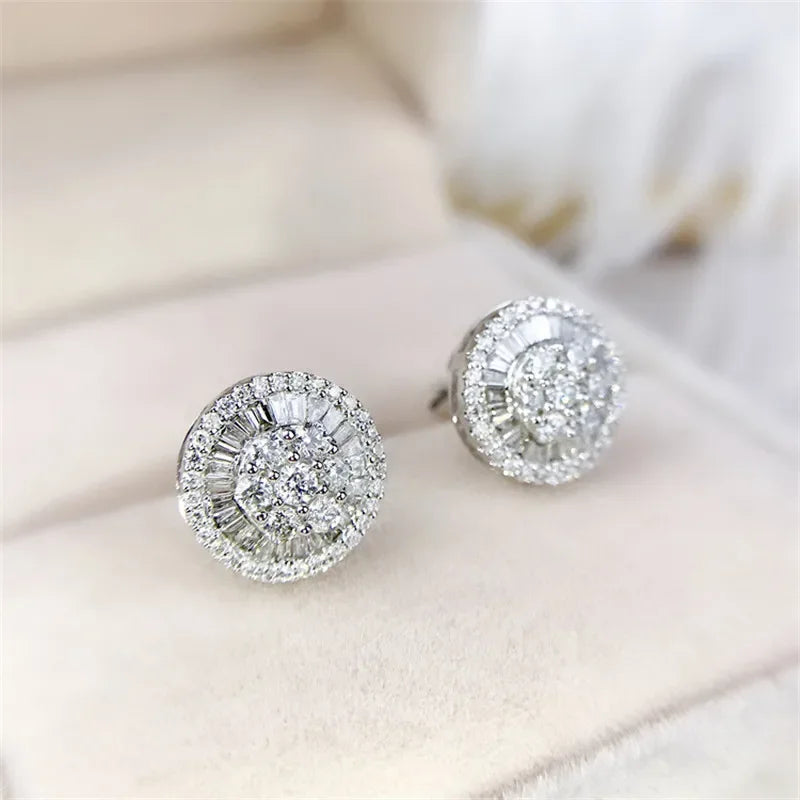 18K Gold Lab Moissanite Stud Earring Real 925 Sterling Silver Jewelry Engagement Wedding Earrings for Women Bridal Party Gift