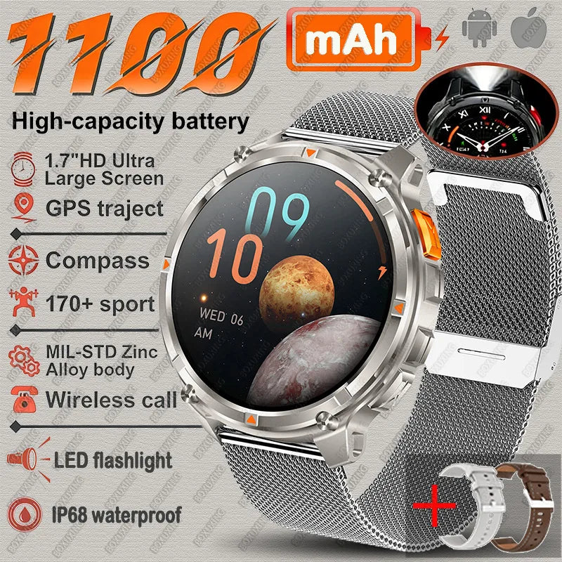 New T-Rex3 Ultra 1100mAh Battery Smart Watch GPS Track Compass IP69K Waterproof Sports tracker Outdoors Military Smartwatches