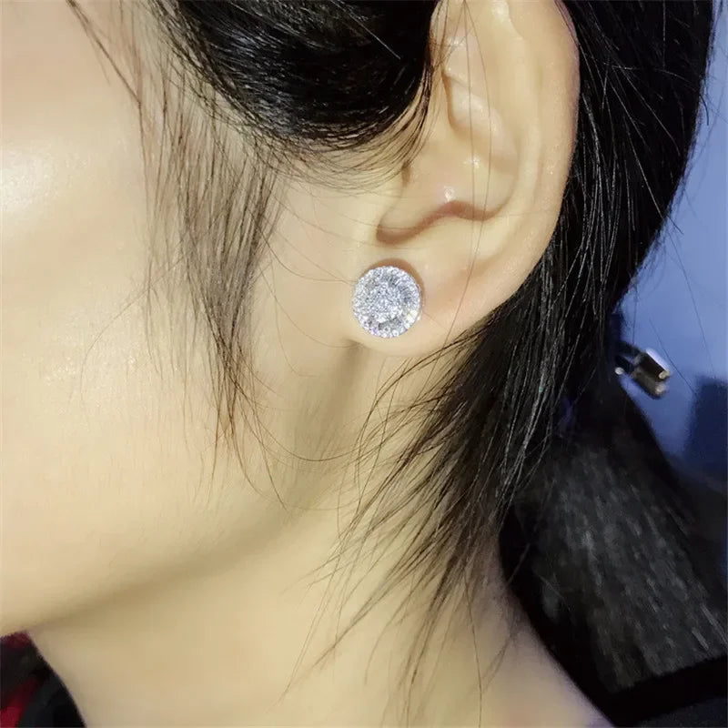 18K Gold Lab Moissanite Stud Earring Real 925 Sterling Silver Jewelry Engagement Wedding Earrings for Women Bridal Party Gift