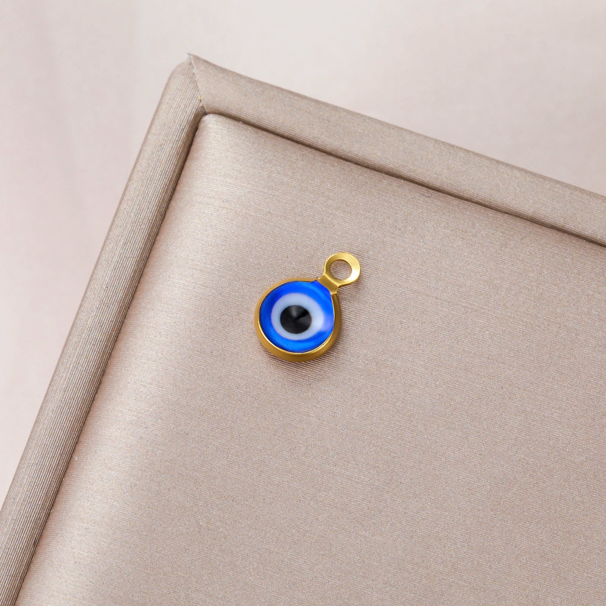 5PCS Stainless Steel Evil Eye Charm Dainty Turkish Eye Pendant for Necklaces Bracelets DIY Protective Accessories