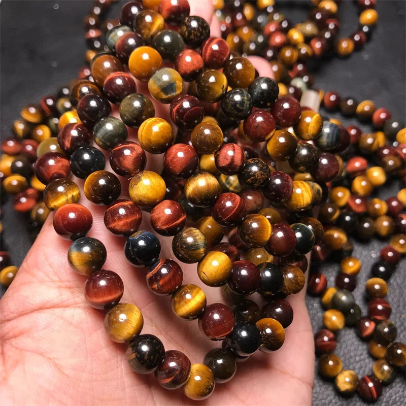 4/6/8/10/12mm A+ Quality Natural Stone Tiger's Eye Stone Round Loose Beads for Jewellery Making DIY Charm Bracelet Necklace