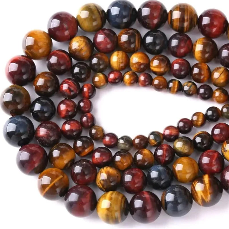 4/6/8/10/12mm A+ Quality Natural Stone Tiger's Eye Stone Round Loose Beads for Jewellery Making DIY Charm Bracelet Necklace