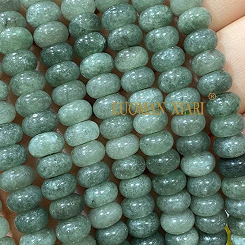 5x8MM Abacus Natural Stone Burma Jades Green Chalcedony Loose Spacer Beads for Jewelry Making Diy Bracelet Charms Accessories