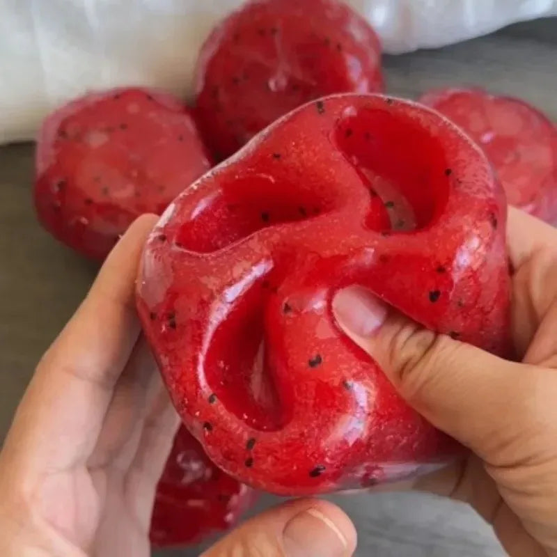 Slushy Watermelon Squishy, Slushie Squishy Watermelon with Slush Inside, Fruit Slush Stress Ball for Adults
