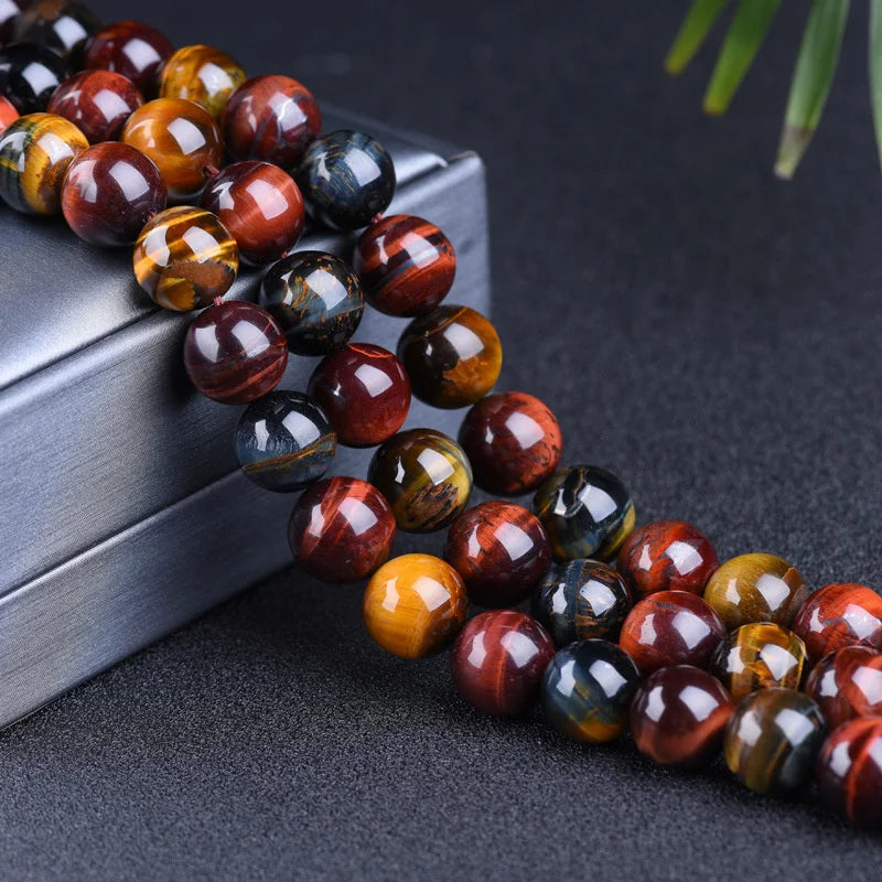 4/6/8/10/12mm A+ Quality Natural Stone Tiger's Eye Stone Round Loose Beads for Jewellery Making DIY Charm Bracelet Necklace