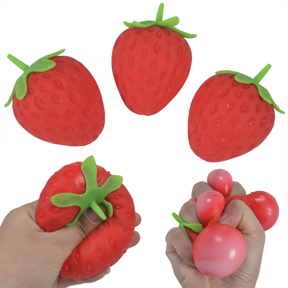 Soft Strawberry Fruit Squishy Toy – Slow Rising Stress Relief for Kids & Adults, Squeeze Anti-Anxiety Sensory Fidget Toy
