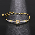 European and American Simple Round Zircon Simple Bracelet, Elegant Temperament, Adjustable Length, Exquisite Jewelry