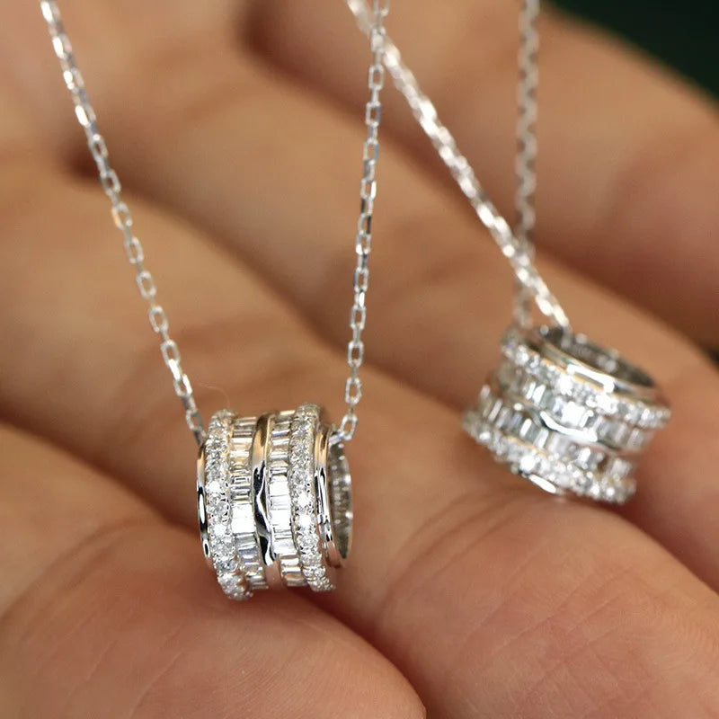 New Niche Inlaid Cubic Zirconia Necklace for Women, High-end, Simple, Luxurious, Elegant, Fashionable, Light Luxury Accessories