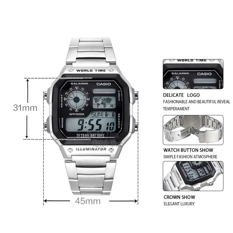 Casio Watch Explosion Watch Men Set Brand Luxury LED Military Digital Watch Sport Waterproof Quartz Men Watch Relogio Masculino