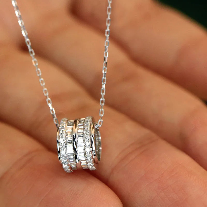 New Niche Inlaid Cubic Zirconia Necklace for Women, High-end, Simple, Luxurious, Elegant, Fashionable, Light Luxury Accessories