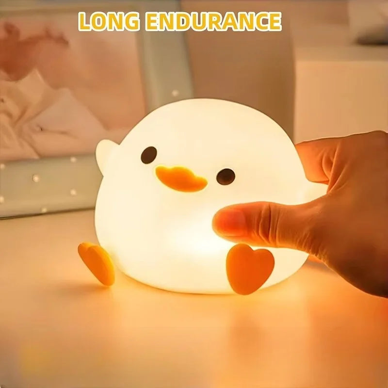 Duck Night Light – USB Rechargeable Touch Lamp with Timer
