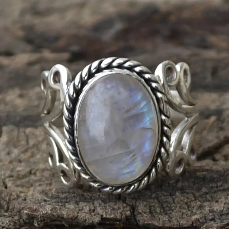 European and American Irregular Triangular Geometric Ring New Imitation Marble Retro Elegant Design Matching Accessories