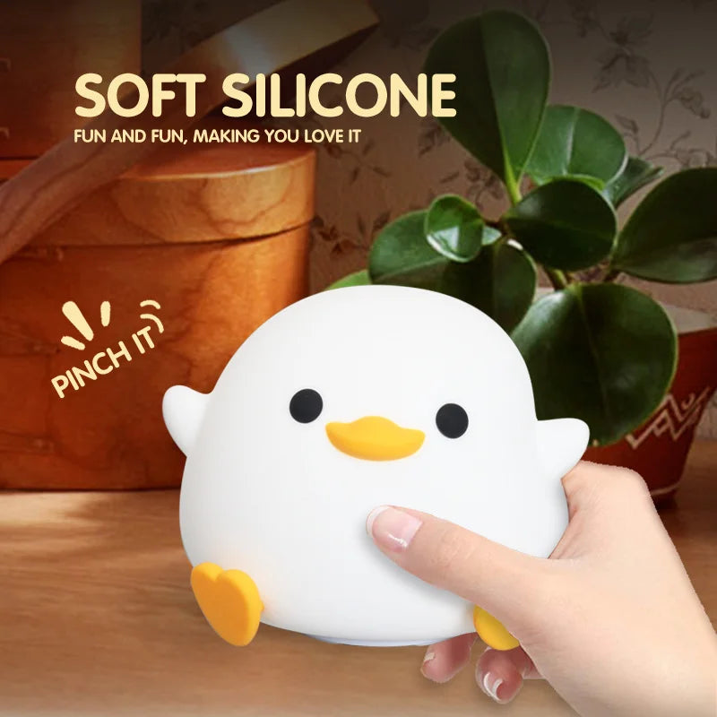 Duck Night Light – USB Rechargeable Touch Lamp with Timer
