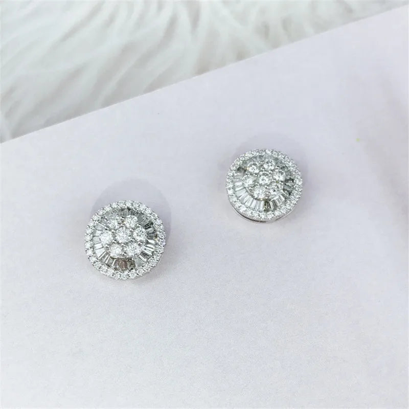 18K Gold Lab Moissanite Stud Earring Real 925 Sterling Silver Jewelry Engagement Wedding Earrings for Women Bridal Party Gift