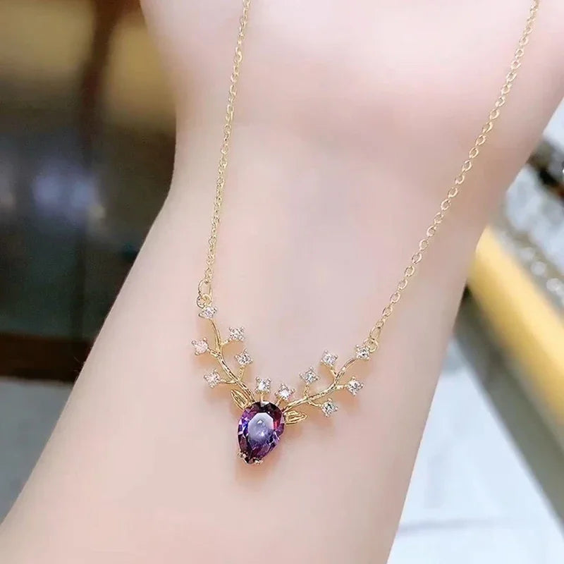 Fashion Jewelry One Deer Has You Little Elk Necklace for Women High-end Temperament Wild Collarbone Chain Pendant Birthday Gift