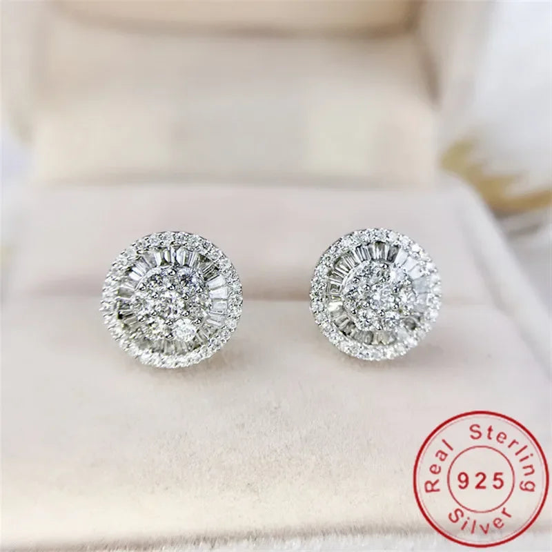 18K Gold Lab Moissanite Stud Earring Real 925 Sterling Silver Jewelry Engagement Wedding Earrings for Women Bridal Party Gift