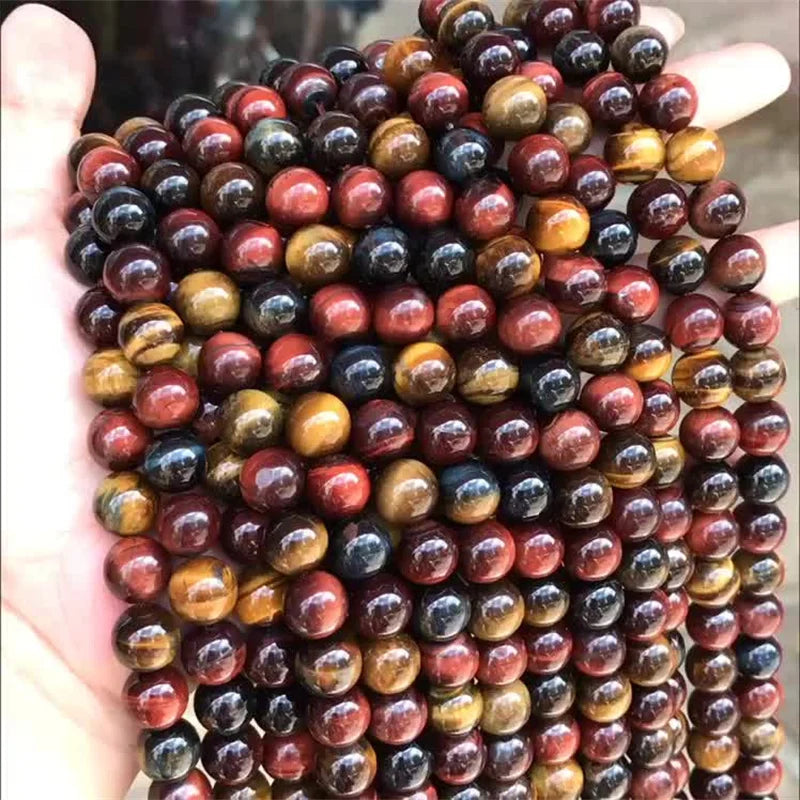 4/6/8/10/12mm A+ Quality Natural Stone Tiger's Eye Stone Round Loose Beads for Jewellery Making DIY Charm Bracelet Necklace