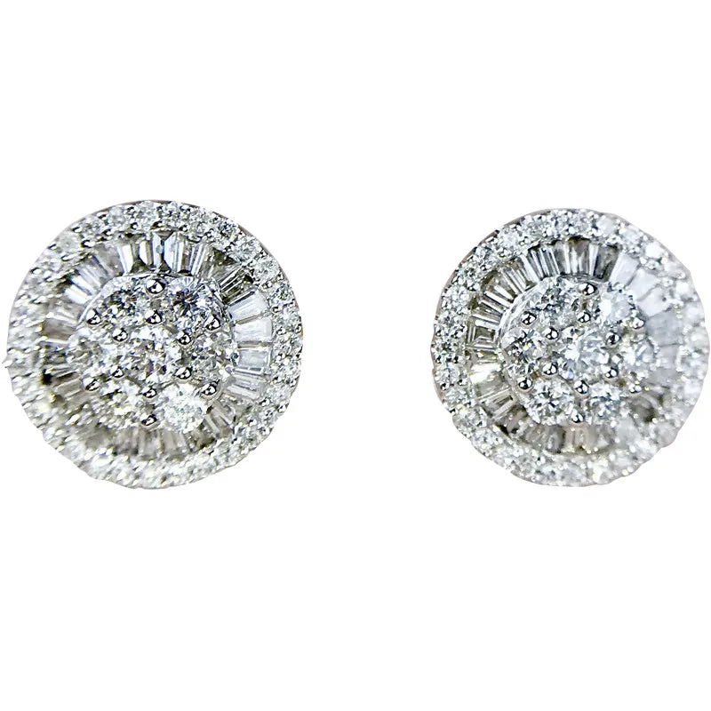 18K Gold Lab Moissanite Stud Earring Real 925 Sterling Silver Jewelry Engagement Wedding Earrings for Women Bridal Party Gift