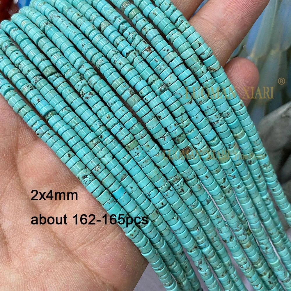 2 3 4MM Natural Blue Turquoises Smooth Loose Round Stone Beads For Jewelry Making DIY Bracelet Earrings Necklace Accessories