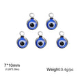 5PCS Stainless Steel Evil Eye Charm Dainty Turkish Eye Pendant for Necklaces Bracelets DIY Protective Accessories