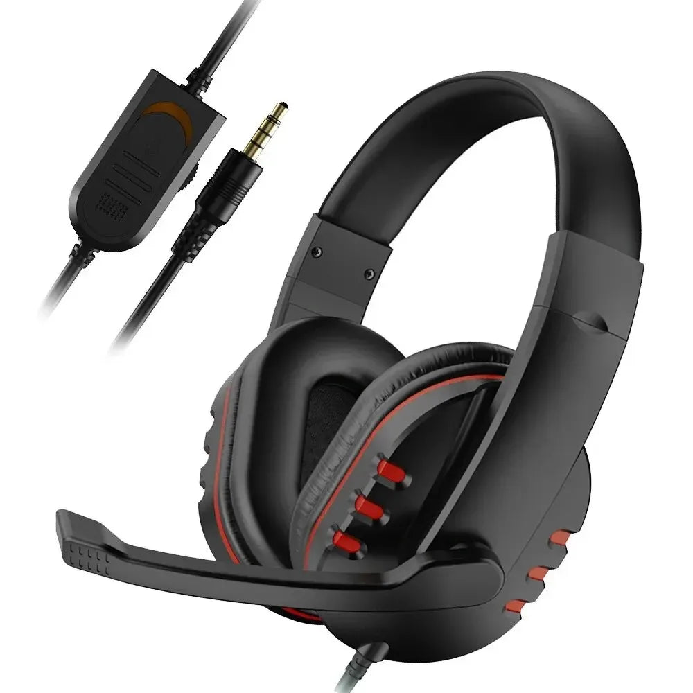 Wired Gaming Headset With Light Adjustable Microphone Stereo Surround Sound Soft Ear Cushion For PC Laptop Phone Game Headphone