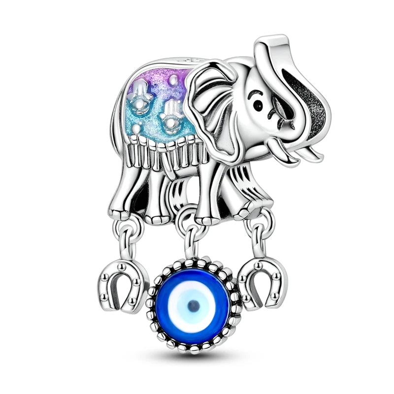 100% Real 925 Silver Classic Devil's Eye Charms Beads For Women Fit Original Qikaola Bracelets Fine DIY Jewelry Making