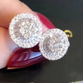 18K Gold Lab Moissanite Stud Earring Real 925 Sterling Silver Jewelry Engagement Wedding Earrings for Women Bridal Party Gift